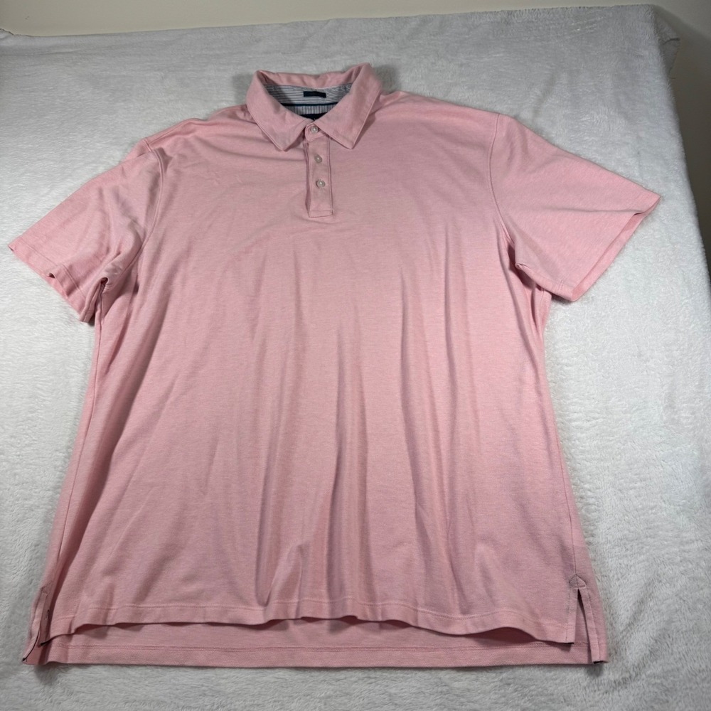 Fairlane Polo Shirt Men XXL Pink Performance Pique Short Sleeve Regular Stretch